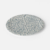 ポジターノブルーとイエローモロッコアラベスク ペーパープレート (アングル)