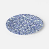 ポジターノブルーとホワイトタイル赤ちゃんシャワーブランチ ペーパープレート (アングル)