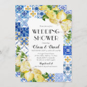 ポジターノブルータイルレモンウェディングシャワー招待状 招待状 (正面/裏面)