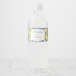 ポジターノブルータイルレモンズブライダルシャワーパーティー ペットボトルラベル