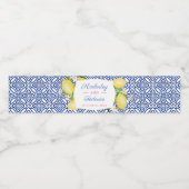 ポジターノブルータイルレモンズブライダルシャワーパーティー ペットボトルラベル (シングルラベル)