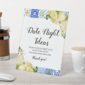 ポジターノブルータイルレモンデイトナイトアイディア看板 台座サイン (インサイチュ)