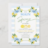 ポジターノブルーレモンメインスクイーズ1st誕生日 招待状 (正面)