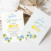 ポジターノブルーレモン私たちのメイン絞り1st誕生日 招待状