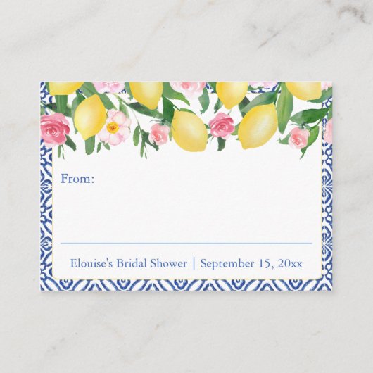 ポジターノレモンズピンクブルー文字ディスプレイシャワー エンクロージャーカード (裏面)