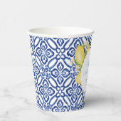 ポジターノレモンズブルータイルブライダルシャワーパーティー 紙コップ (右)