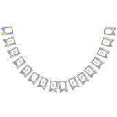 ポジターノレモンズブルーホワイトタイルシャワー誕生日 バンティングフラッグ (全)