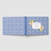 ポジターノレモンズブルーヴィンテージタイルウェディングシャワー ゲストブック (全面)