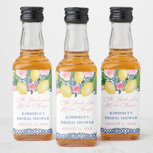 ポジターノレモンズメインスクイーズブライダルシャワーの恩恵 リキュールボトルラベル (ボトル)