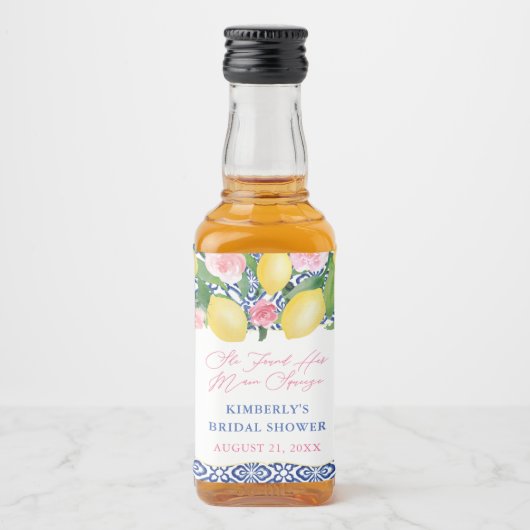 ポジターノレモンズメインスクイーズブライダルシャワーの恩恵 リキュールボトルラベル (正面)