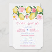 ポジターノレモン青いタイル結婚式のレセプションのみ 招待状 (正面)