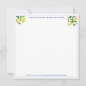 ポジターノレモン青いタイル赤ちゃんシャワーありがとう ノートカード (正面)