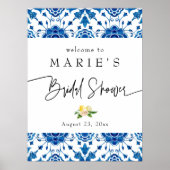 ポジターノ地中海のイタリアタイルレモンウェルカム ポスター (正面)