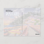 ポジターノ差出人住所レトロタイポグラフィ旅行 ポストカード (裏面)
