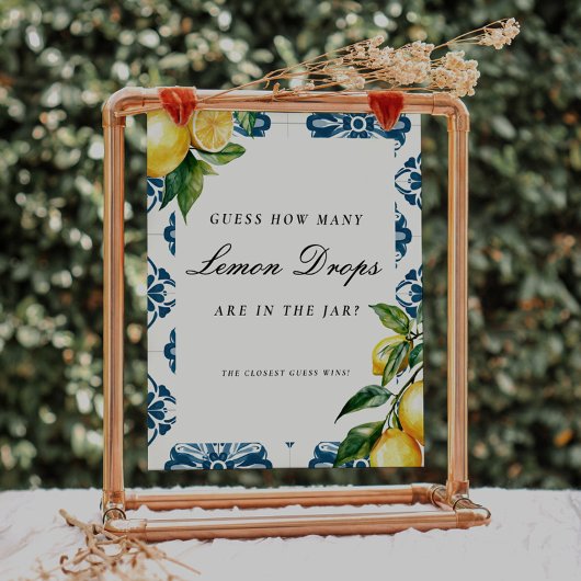 ポジターノ推測レモンブライダルシャワーの数のサイン ポスター