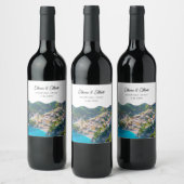 ポジターノ結婚式の引き出物パーソナライズされたワインラベル ワインラベル (ボトル)