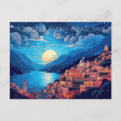 ポジターノ絵を描・アマルフィ海岸のイタリア旅行アート ポストカード (正面)