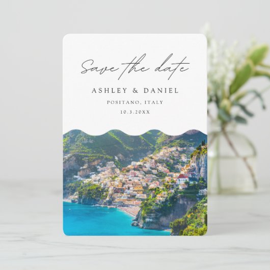 ポジターノ イタリア 結婚式 Save the Date 招待状 (スタンド正面)