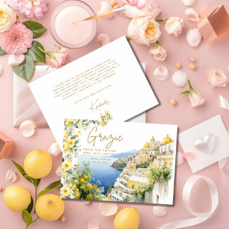 ポジターノ イタリア Mediterranean Italy  イタリアの美しいポジターノでのブライ サンキューカード