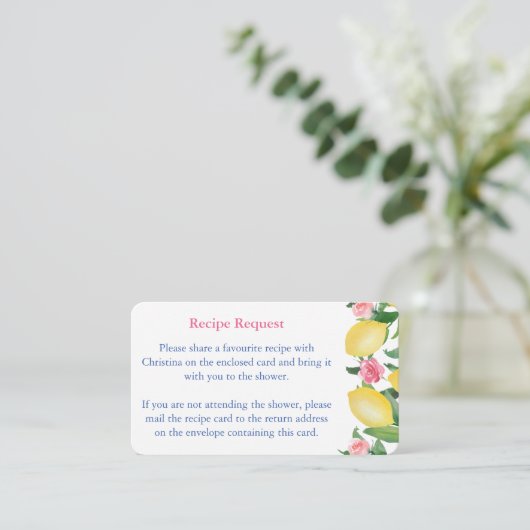 ポジターノ ピンクの花とレモンのレシピリクエスト エンクロージャーカード (スタンド正面)