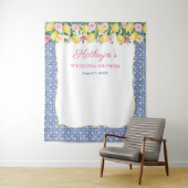 ポジターノ レモン 青いタイル フォトブース 背景 タペストリー (インサイチュ)