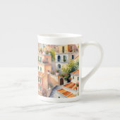 ポジターノ：水彩チャームイタリアのアマルフィ海岸 ボーンチャイナマグカップ (右)