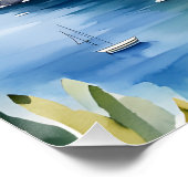 ポジターノ:水彩チャームイタリアのアマルフィ海岸 ポスター (コーナー)