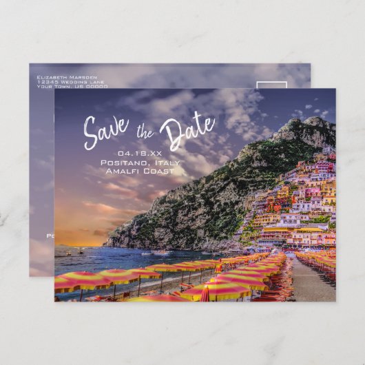 ポジタ結婚ーノのアマルフィイタリアンコースト結婚ーズ 案内ポストカード (正面/裏面)