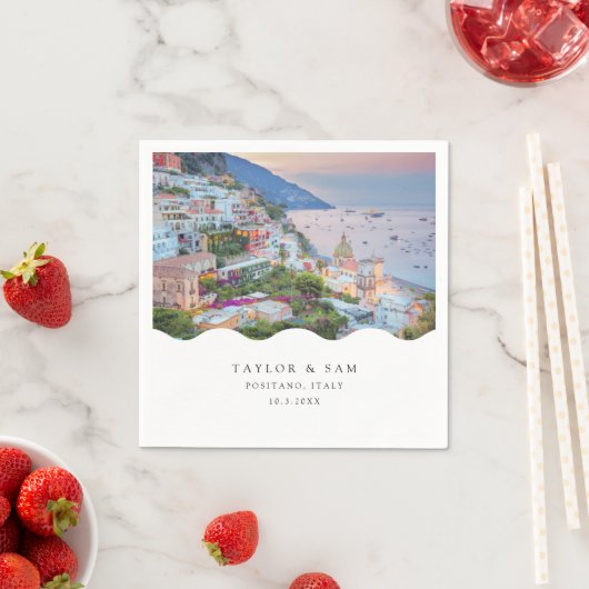 ポジタ結婚ーノのアマルフィコーストカクテルナプキン スタンダードカクテルナプキン (インサイチュ)