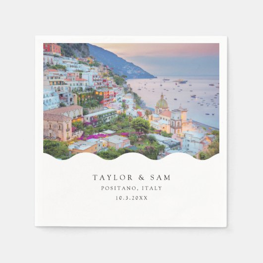 ポジタ結婚ーノのアマルフィコーストカクテルナプキン スタンダードカクテルナプキン (正面)