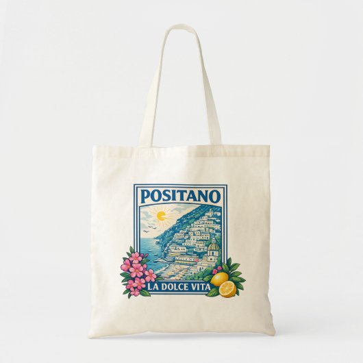 ポジティアーノ イタリア 地中海 旅行 アート トートバッグ (正面)
