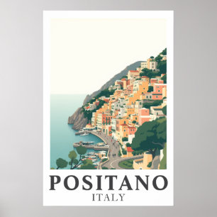 ポジティターノ イタリア ヴィンテージ 旅行 アマルフィ海岸 アート ポスター
