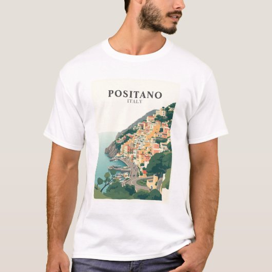 ポジティターノ イタリア 町 ヴィンテージ Tシャツ (正面)