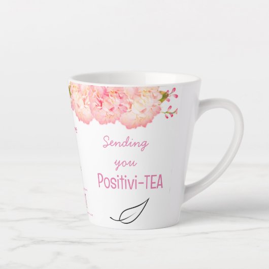 ポジティティティーカップ引用文 お茶のコーヒーショップ カフェラテマグ (右)