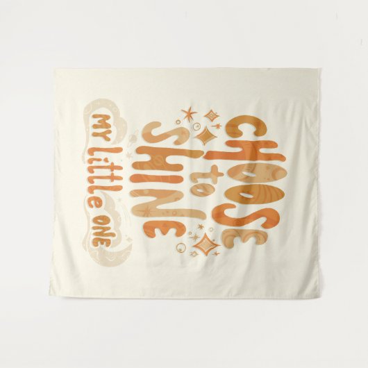 ポジティブさを放出: インスピレーションを与えることを選ぼう タペストリー (正面(横))