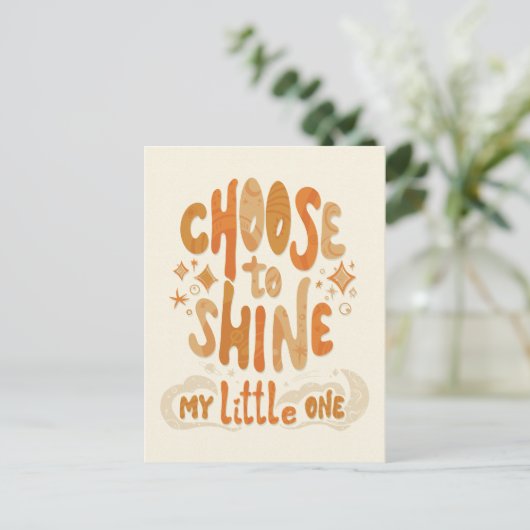 ポジティブさを放出: インスピレーションを与えることを選ぼう ポストカード (スタンド正面)