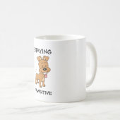 ポジティブなまま かわいい子犬 面白い犬の駄洒落 コーヒーマグカップ (正面右)