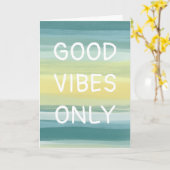 ポジティブなエネルギーだけ カラフルな水彩ストライプ オーダーメイド カード (黄色い花)