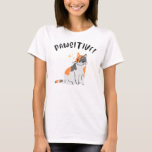 ポジティブなネコ - 女性用Tシャツ