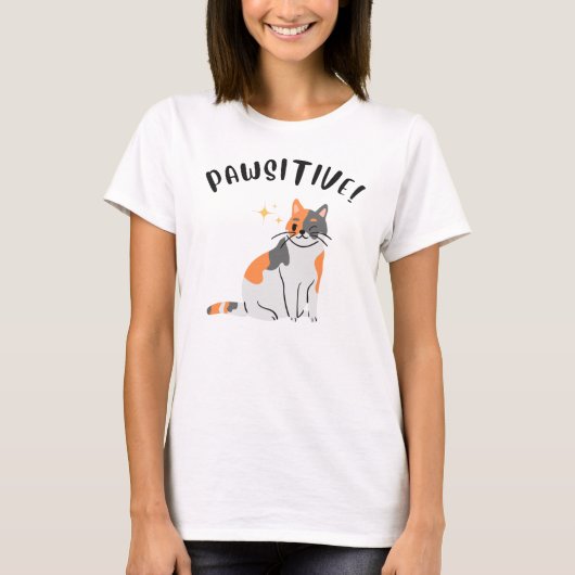 ポジティブなネコ - 女性用Tシャツ Tシャツ (正面)