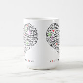 ポジティブなハートデザイン コーヒーマグカップ (中央)