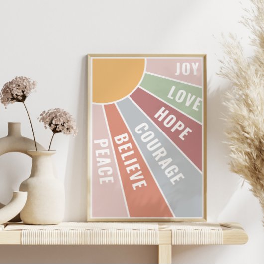 ポジティブなポスター愛の勇気と希望 フォトプリント           