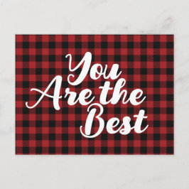 ポジティブなメッセージがプリントされた赤いクリスマスカード ポストカード