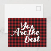 ポジティブなメッセージの赤いクリスマス ポストカード (正面/裏面)