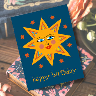ポジティブな太陽 HAPPY BIRTHDAY オーダーメイド ポストカード