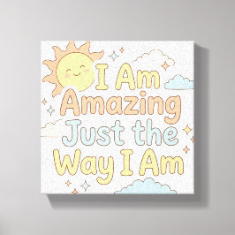 ポジティブな子供の肯定 ありのままの私ってすごい キャンバスプリント