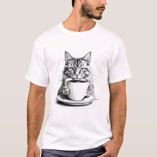 ポジティブな気分とコーヒー Tシャツ (正面)