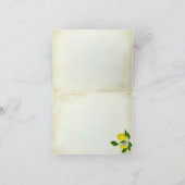 ポジティブな水彩画のレモンと花のありがとうございます サンキューカード (内部)