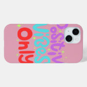 ポジティブな波動のみ抽象的タイポグラフィピンク Case-Mate iPhoneケース (裏面 (横))