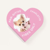 ポジティブな犬の写真の女の子 ノートブック (正面)